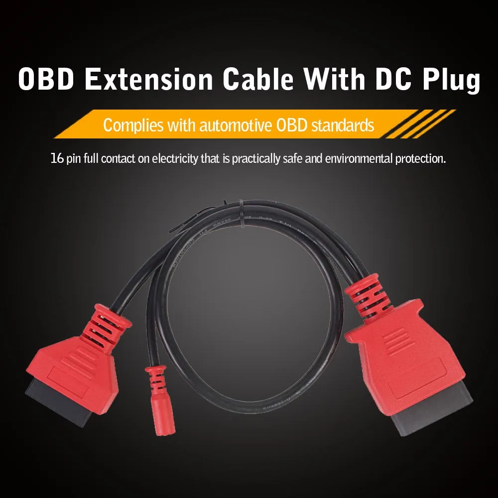 OBD Extension Cable With DC Plug Extend Wire for Diagnostic Connector Reinforced Nylon Cord