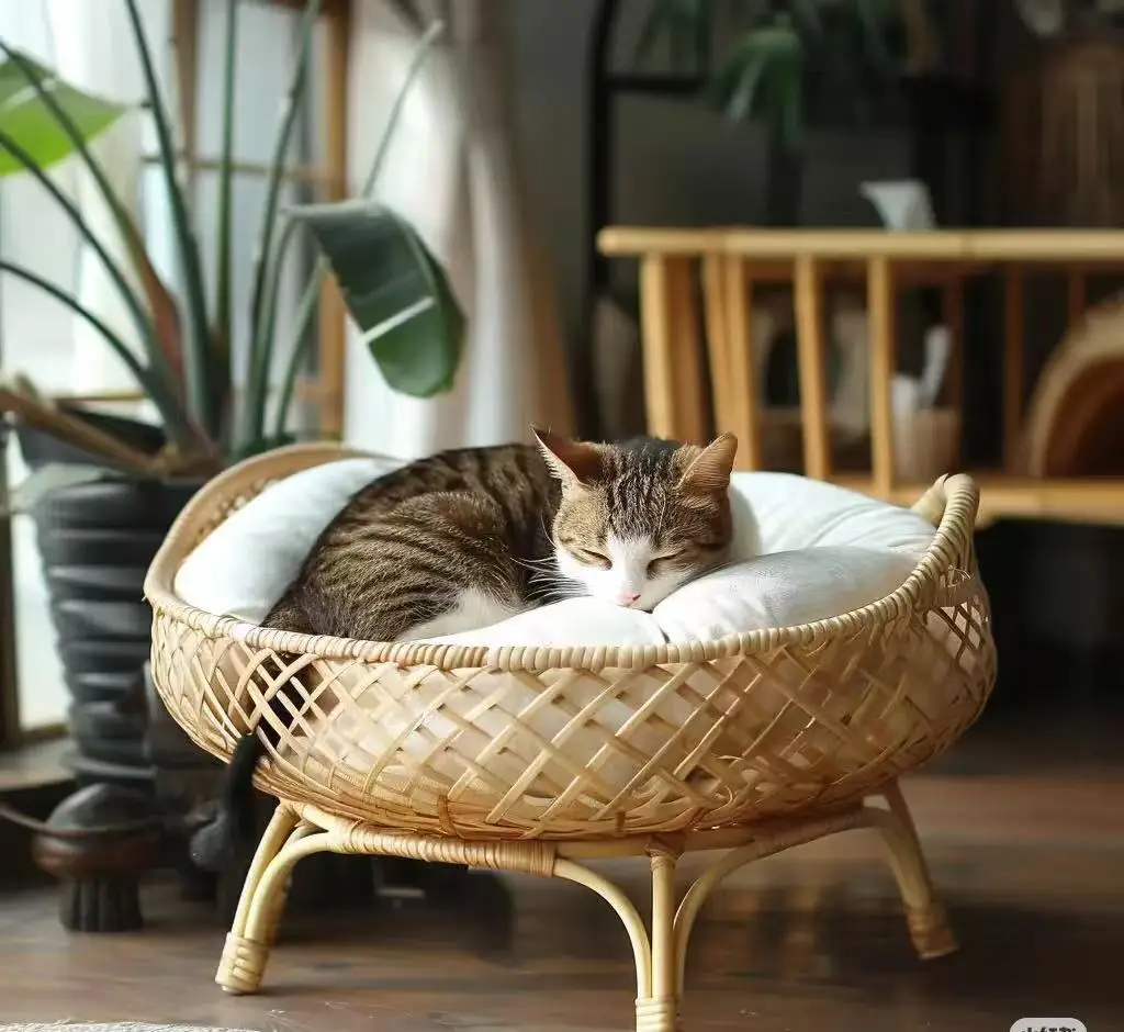 

Cozy Solid Pattern Wood Pet House for Small Dogs and Cats Wholesale Small Animal Pets Furniture Cheap Rattan Dog House