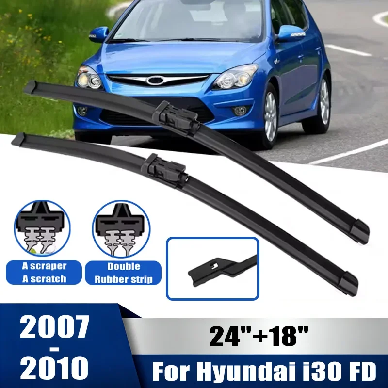 

2pcs Wiper Front Wiper Blades Set For Hyundai I30 FD 2007-2010 2008 2009 Windshield Windscreen Window 24"+18" Car Accessories