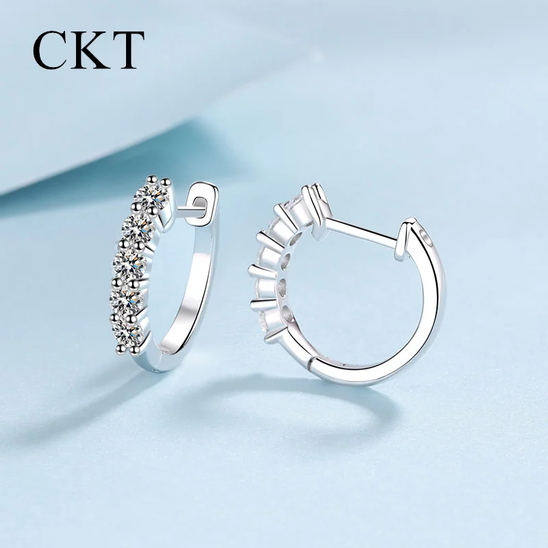 Luxury Platinum Hoop Earrings for Women 1 Carat Moissanite Small Earrings Pt950 Small Ear Wedding Fine Jewelry Manufacturer