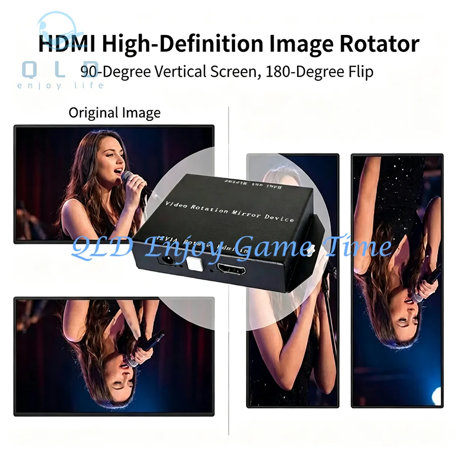 Rotate Video Converter, Pure Hardware High-definition, HDMI Image Mirror 90 Degree, Screen Flip, Vertical / Horizontal Switcher