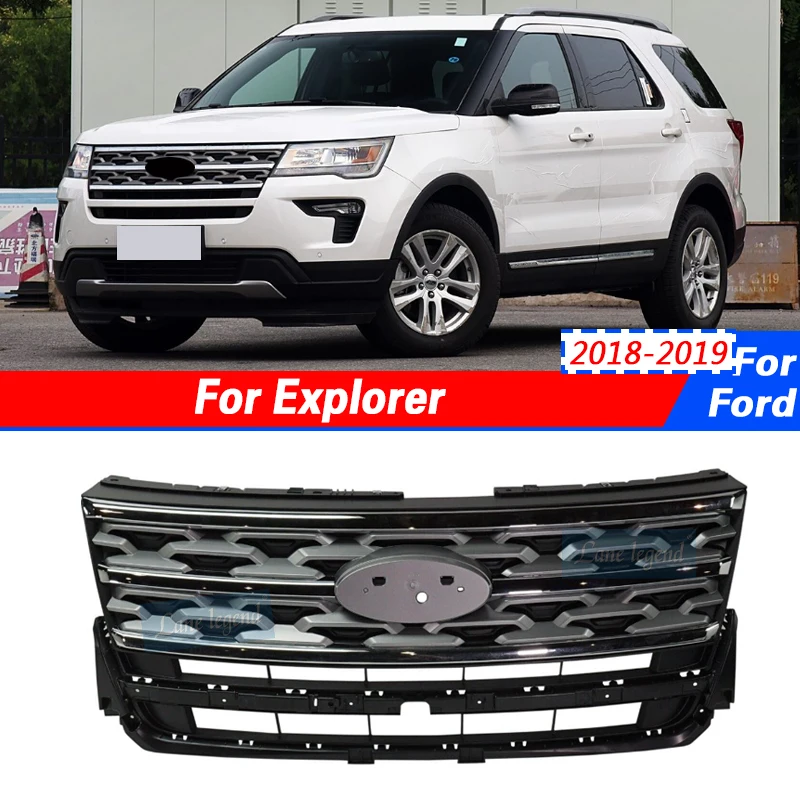 Front Racing Facelift Bumper Grill Upper Mesh Radiator Grilles Fit For Ford Explorer 2018 2019 Ventilation Net