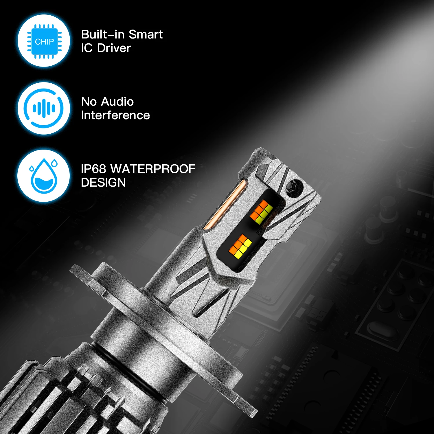 NOVSIGHT N73T H4 LED Headlight For Car H7 LED H11 9005 9006 6500K 27000LM 120W 9-32V LED Auto Headlamp High Brightness Bulbs