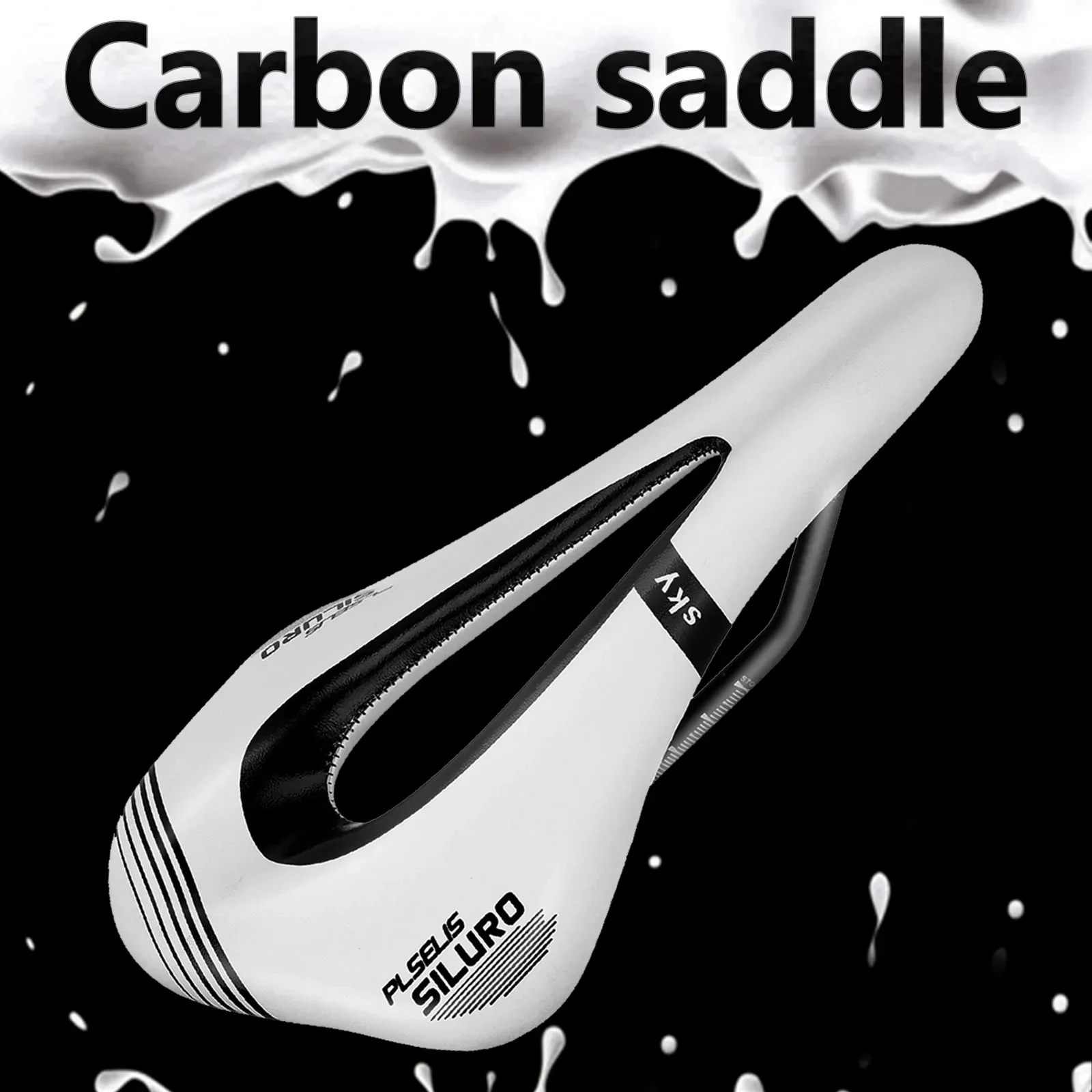 

Carbon Mtb Saddle Road Bike Hollow Breathable Cycle Seat Comfortable 130g Ultralight Seat Cushion 255x145mm