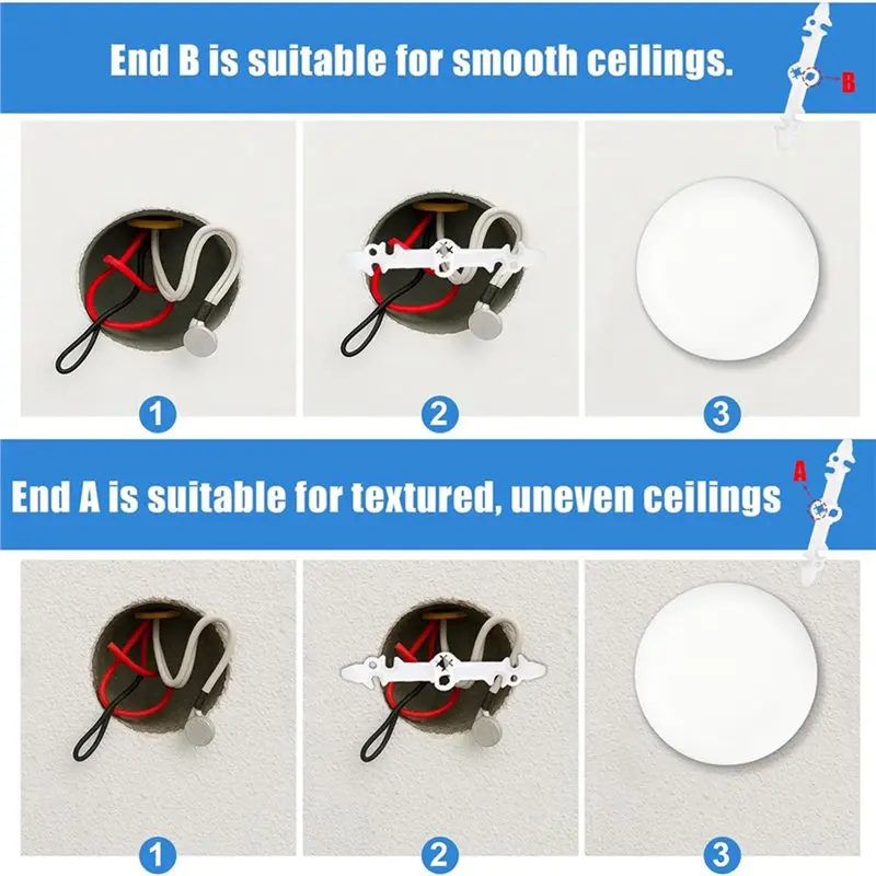 ABDJ-For 3-1/2 "إلى 5" لوحات غطاء السقف المستديرة-غطاء الصندوق الكهربائي لكاشف الضباب الدخاني الجدار تركيبات مروحة الضوء 2 قطعة مجموعة ثقب