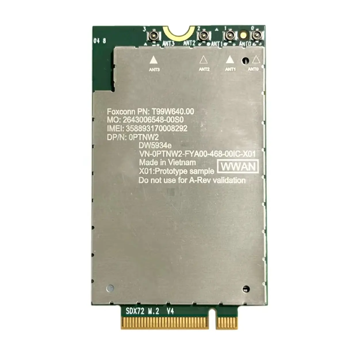 (A12R) OPTNW2 X72 CAT 20 5G 네트워크 카드용 T99W640 DW5934e 5G LTE 모듈 무선 4140Mbps LTE FDD/TDD 5G