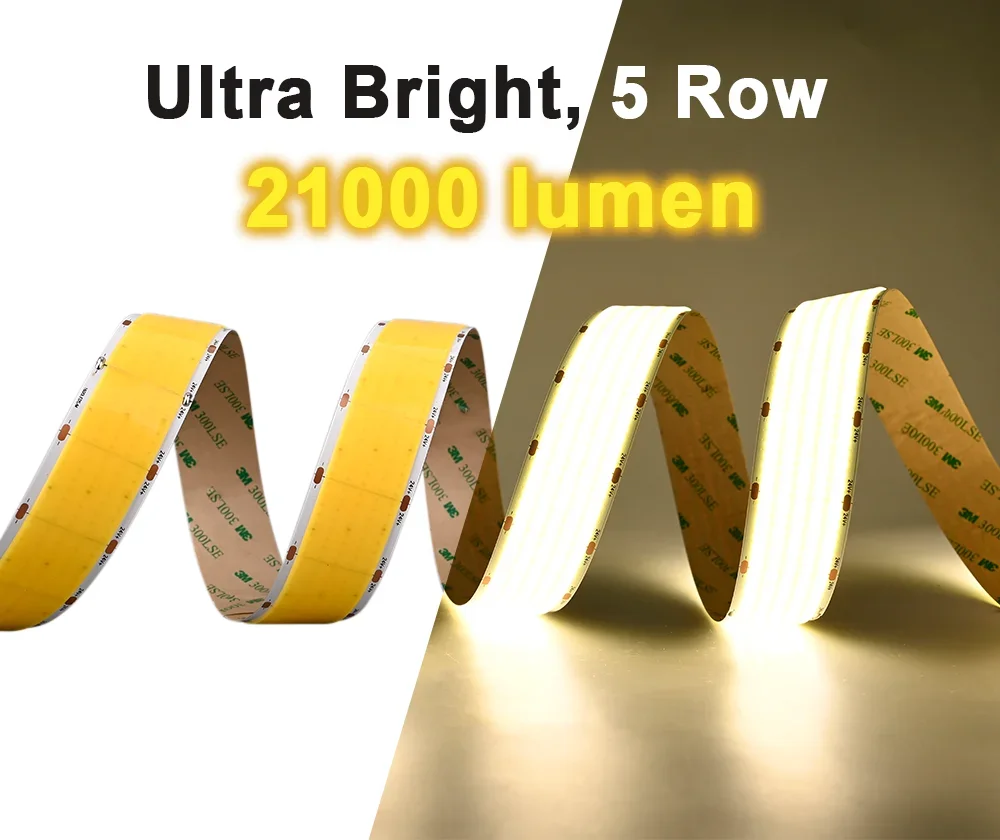 Striscia LED RGB COB 5M, 24V WIFI Striscia LED COB RGB dimmerabile con