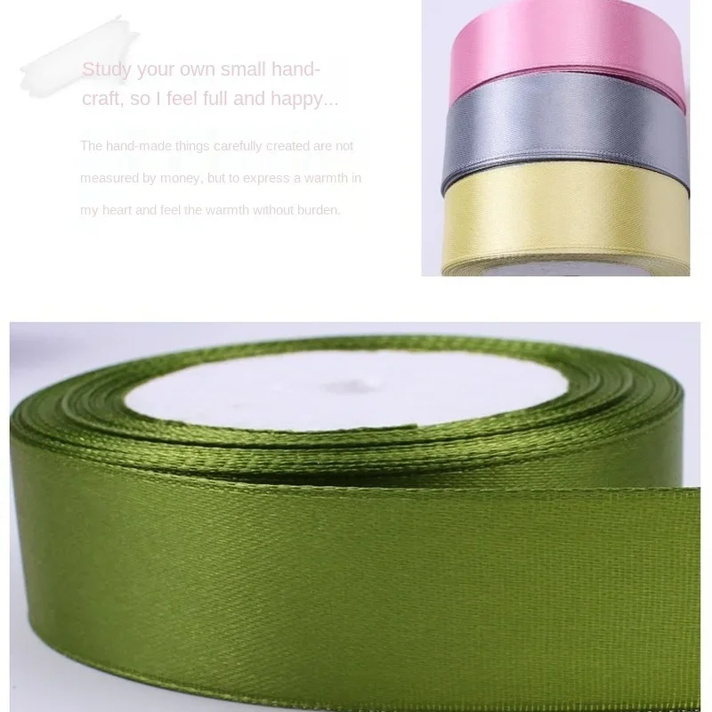 (25 Yards/roll) Silk Satin Ribbons Gift Wrapping Wedding Party Decoration Christmas Supplies DIY Handmade Supplies Ribbon 2.5cm