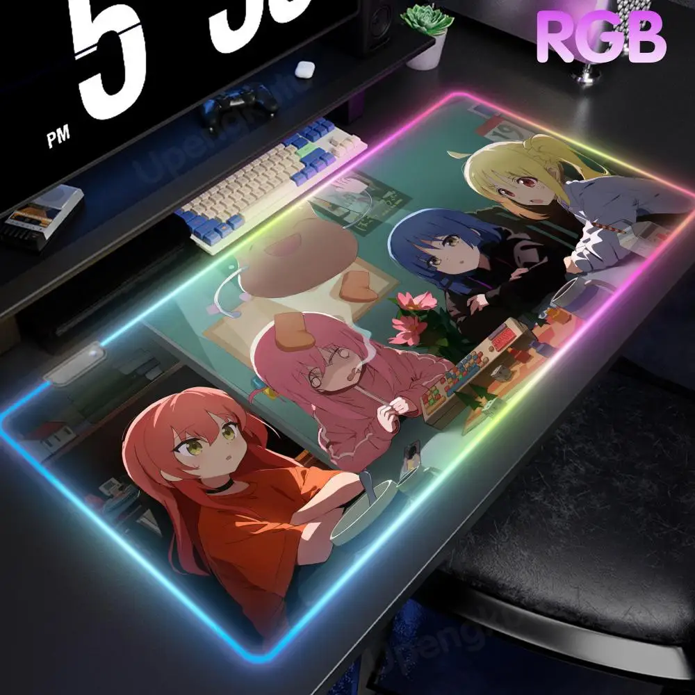 

B_bocchi the R_rock Size For Game Player Desktop PC Computer Laptop Desk Protector Mat Mouse Pad xxx Characters Related to RGB