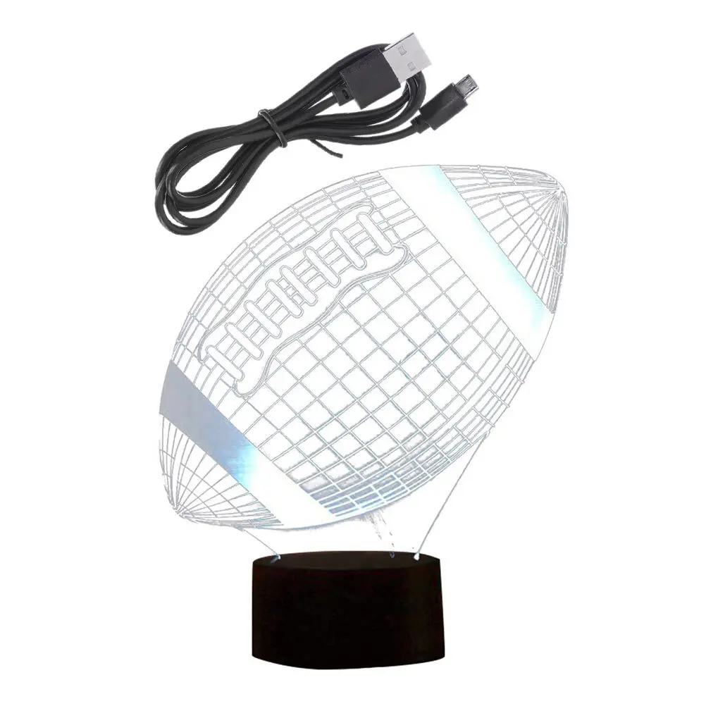 1 مجموعة الرجبي LED ليلة مصباح تغيير اللون اللمس البصرية ضوء ديكور Rgb ثلاثية الأبعاد الوهم الجدول مصباح غرفة نوم حفلة سطح المكتب الخفيفة #5