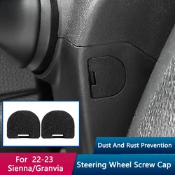 QHCP Steering Wheel Screw Cover ABS Protective Covers 2Pcs Fits For Toyota Sienna Granvia 2022 2023 Styling Interior Accessories