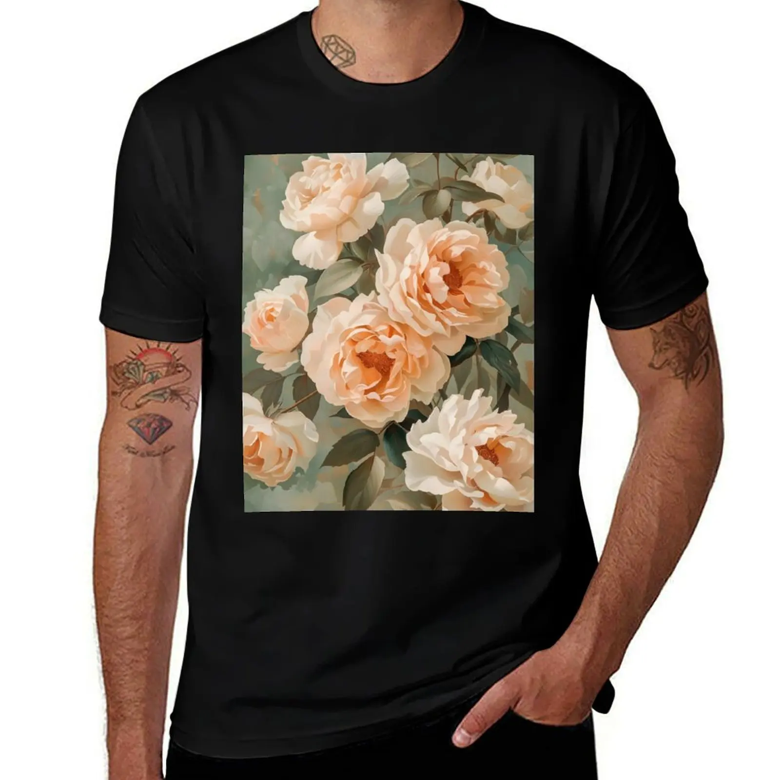 

Blush Peony Reverie – Romantic Floral Print T-Shirt sublime plain sweat graphic tee shirt Men's cotton t-shirt