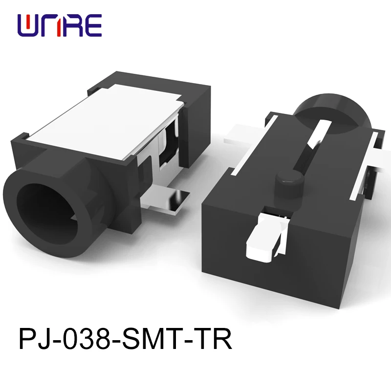 PJ-038-SMT-TR Surface Mount DC Power Jack 0.65mm Pin Right Angle Shielded  Connector for IoT Wearable Devices Reflow Solderable