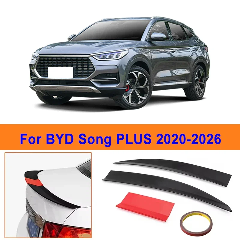 

For BYD Song PLUS 2020-2026 3-Section ABS Rear Trunk Spoiler 115-125cm Adjustable Sports Decor Top Wing Car Exterior Parts