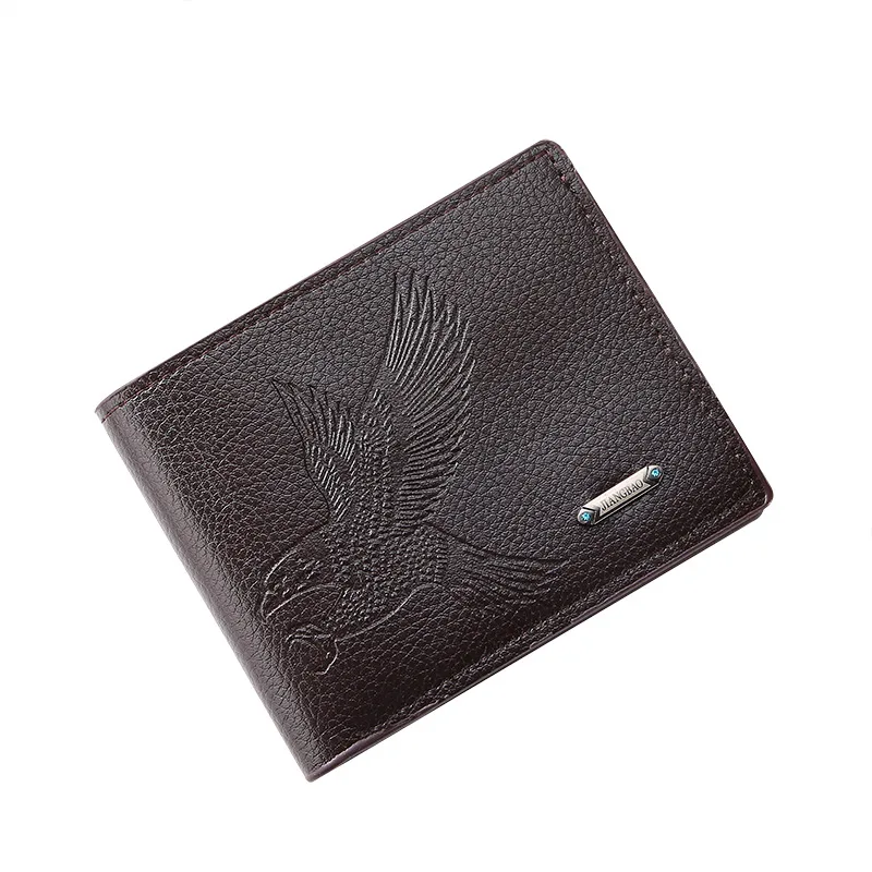 New Fashion Eagle Pattern Men's Wallet Soft PU Leather Business Multi Card Holder 2-fold Short Purse Coin Wallet