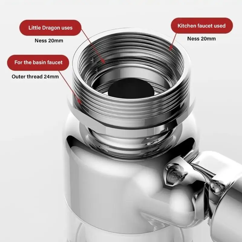 652F 4 In 1 Rotating Water Filter Tap Adapter Two Cartridges Water Saving Tap Aerator