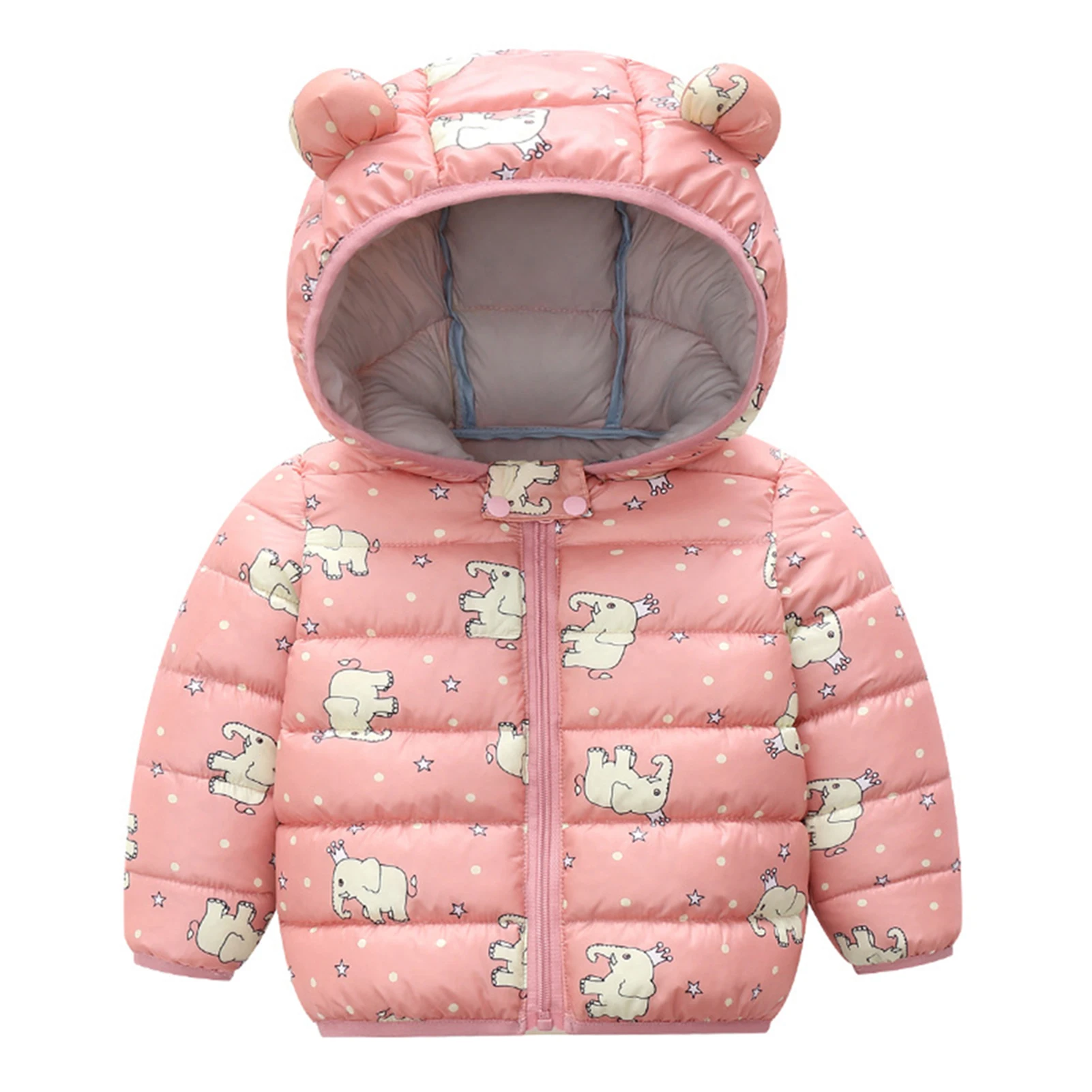 With Cute Printed Windproof Warm Down Jacket Outdoor /Indoor