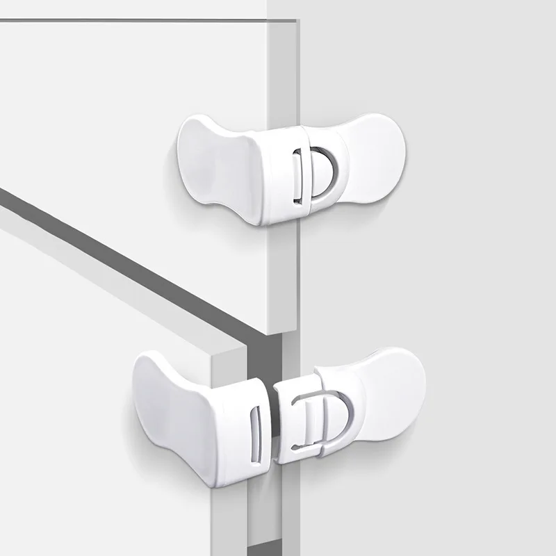 

Детский безопасный замок для ящика, защита от защемления ручного шкафа, замки для ящиков, пластиковая белая защитная пряжка для защиты детей