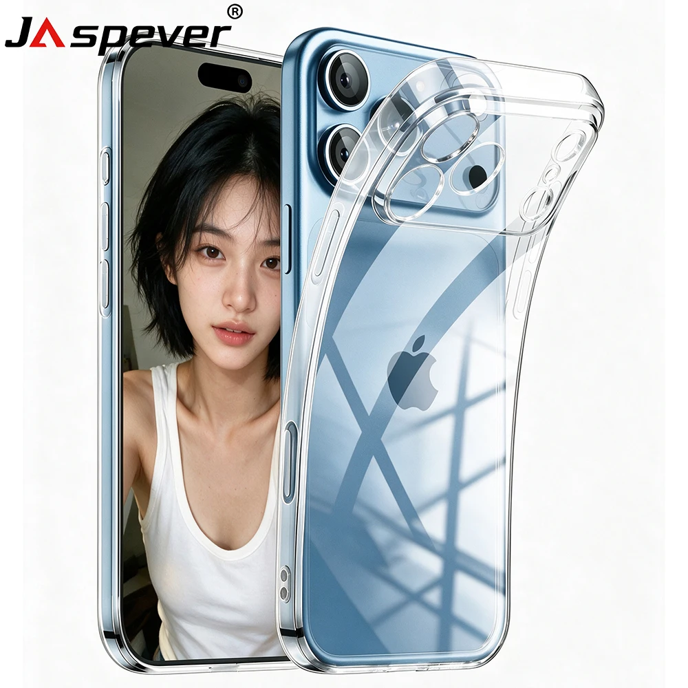 Coque transparente ultra-fine en silicone TPU souple pour iPhone 18 Pro Max, compatible avec iPhone 18, 17, 16, 15, 14, 13, 12, 11 Pro Max Plus Air