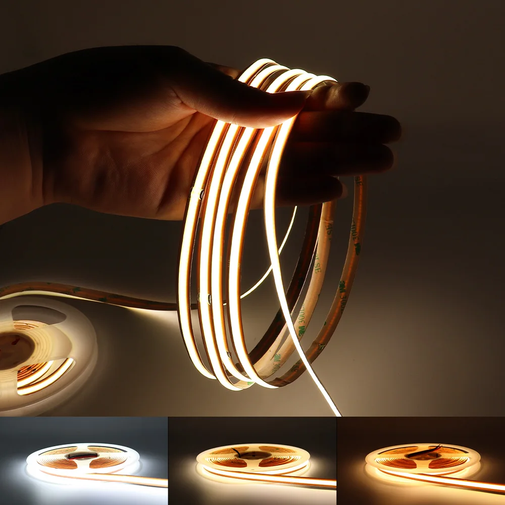 Free Cut COB LED Strip Light 12V 24V Super Bright Mini Cut RA90 3000K 4000K 6000K 528Leds Ribbon LED Tape for Home Decor