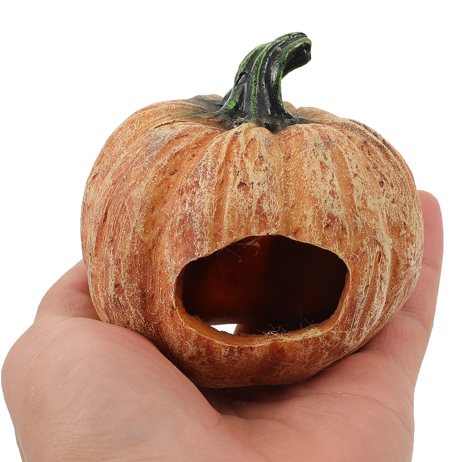 

Reptile Shelter Pumpkin Resin Hiding Cave Natural Hideout Turtle Lizard Reptile Tank Decoration Snake Hide Resin Hideout Cave