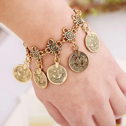 Vintage Coins Tassel Bracelet Anklet for Women Boho Gypsy Indian Ethnic Tribal Festival Statement Bangles Afghan Turkish Jewelry