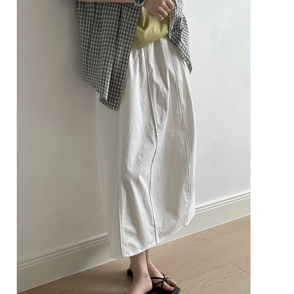 

2025 Women Summer Long Skirts Stretch High Waist Good Quality Women White Maxi Skirts Brand Faldas Femme Streetwear
