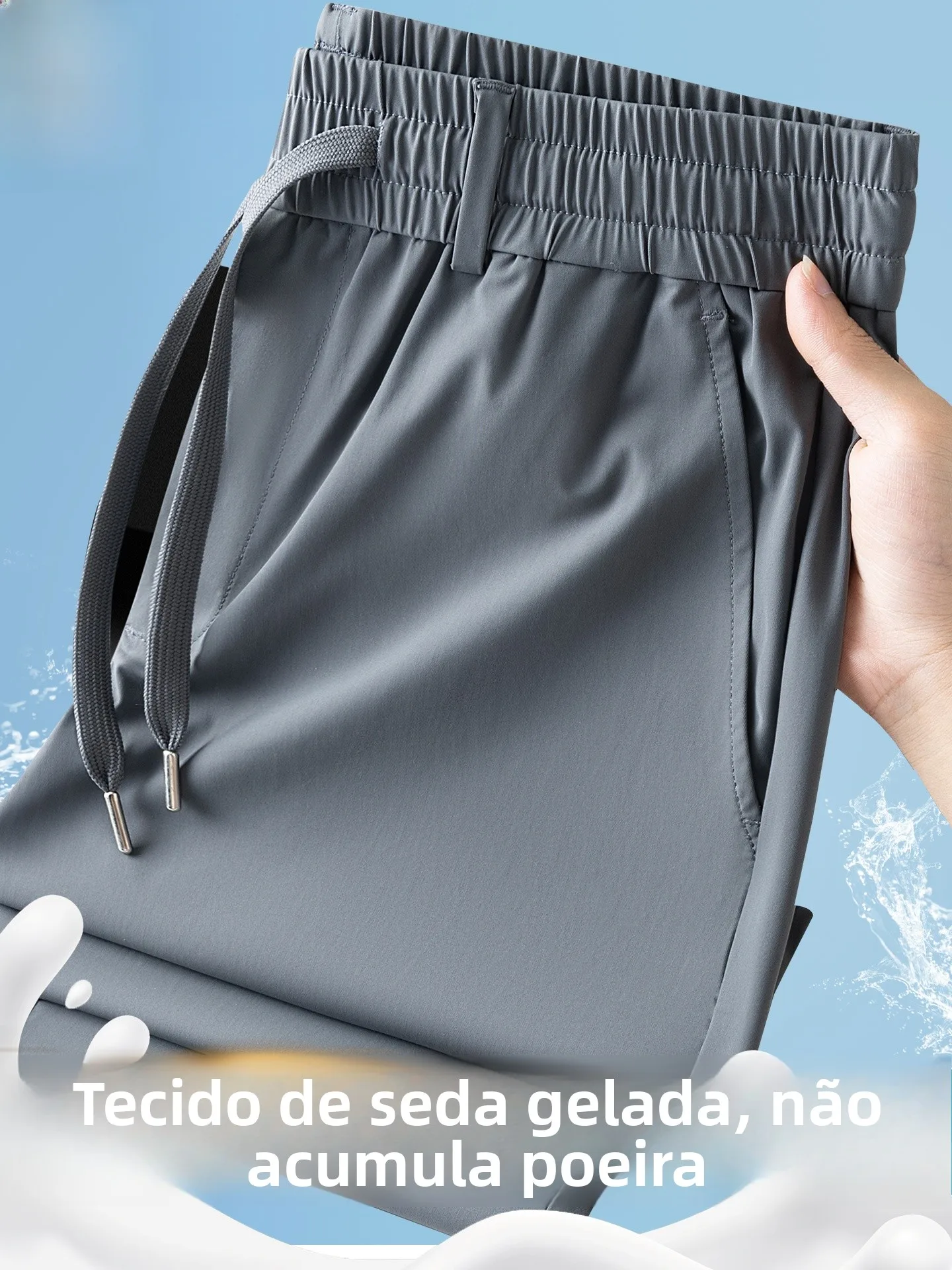 Calças Esportivas Masculinas TUCANO de Verão em Seda Gelada Ultrafina, de Alta Elasticidade, Secagem Rápida, Respiráveis, Fre...