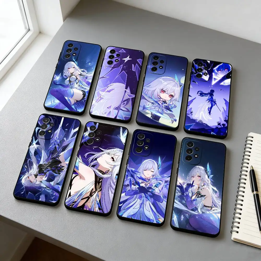 

S-Skirk Genshin Phone Case Black Silicone Soft For Samsung S25,S24,S21,S22,S23,S30,Ultra,S20,Plus,Fe,Lite