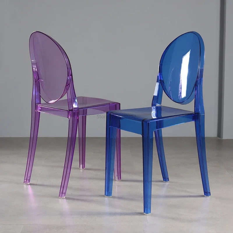 Transparent Crystal Plastic Dining Chair Ghost Chair Northern Europe Stool Fashion Creative Ins Makeup Chair