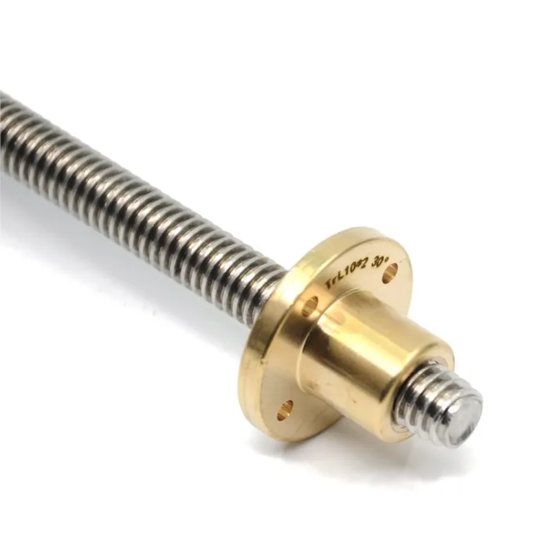 304 stainless steel T10 10mm Lead screw length 100 200 300 400 500 550 mm Lead 2 4 8 10 12 20 Trapezoidal Spindle Screw with Nut