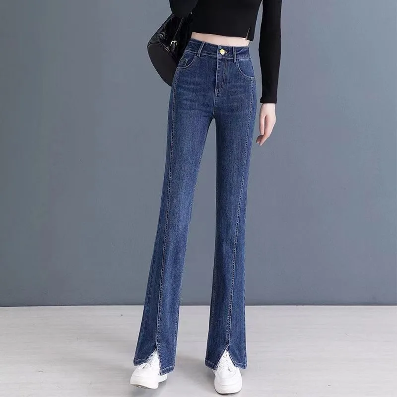 

Spring and Autumn 2023 New Women Jeans Elastic Pants High Waist Slim Fashion Pants Slim Bell Bottoms