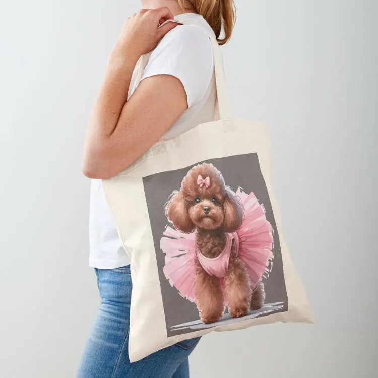 

Ballerina Poodle in A Pink Tutu Tote Bag shopper bag woman reusable shopping bags great bag bags luxury women