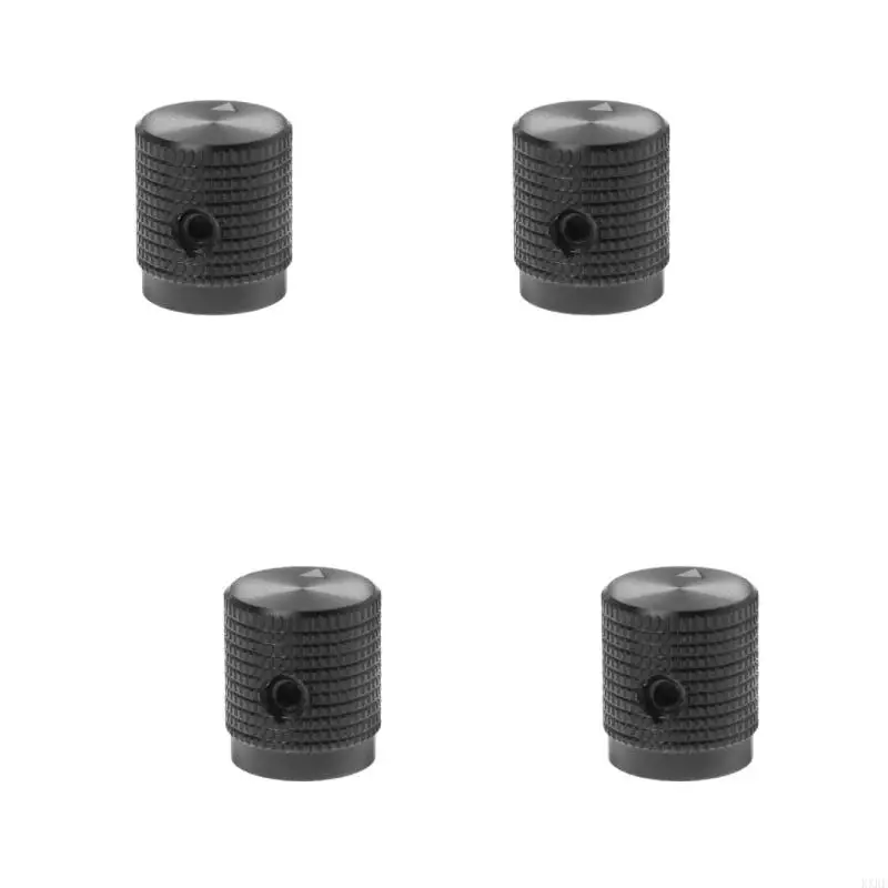 6 mm schwarze Silbermetallsteuerung Rotationsknöpfe für Knurled Well Potentiometer 14 x 16 mm Silbertonknopf Kxre