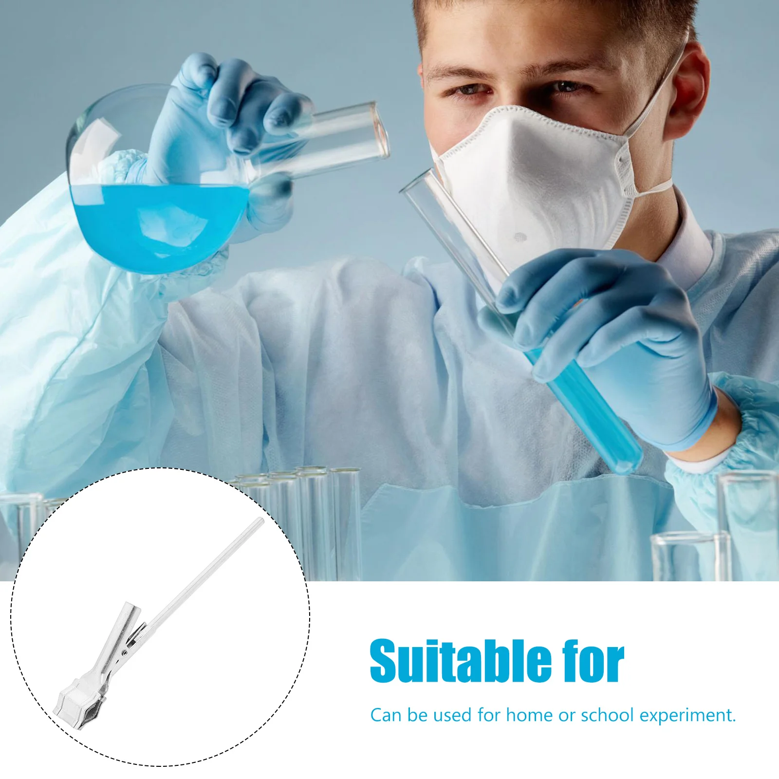 حامل أنبوب اختبار المختبر مشبك حديدي مع قبضة قابلة للتعديل لتثبيت الأنبوب الآمن والدوب في حامل مختبر التجارب العلمية