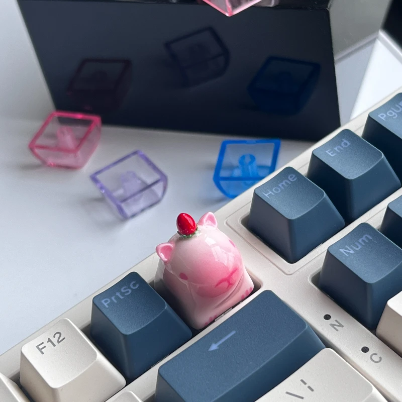 Capybara Keycap Original Design Strawberry Dolphin Cartoon Mechanical Keyboard Keycaps Personality Cartoon Animal Artisan Keycap