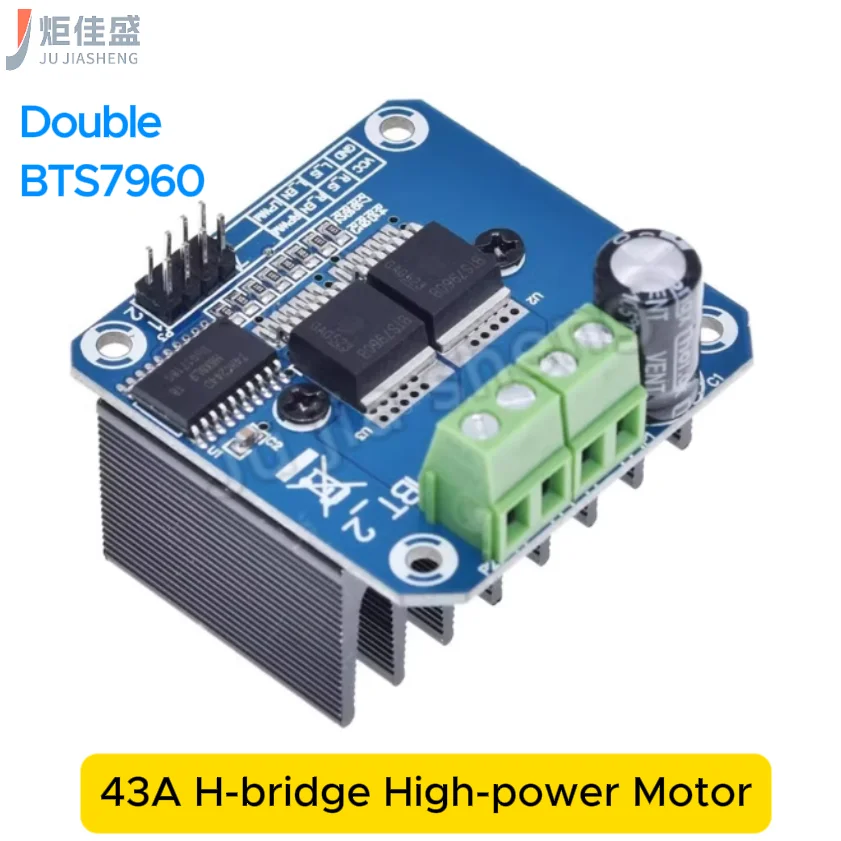 Dual BTS7960 High-Power Motor Driver Module 43A Current Limiting Control Semiconductor Refrigeration Drive DIY Smart Car