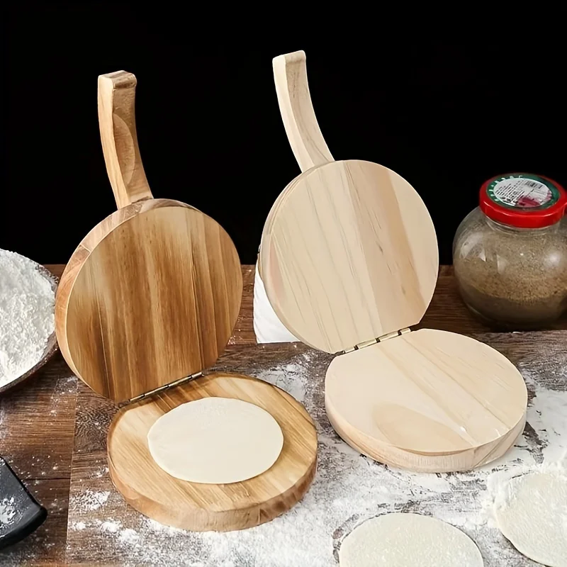 Envoltura de bola de masa hervida hecha a mano de madera maciza, fabricante de envoltorios dedicado para cocina, prensa Manual, artefacto para envolver dumplings para el hogar