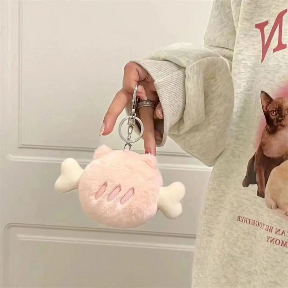 Porte-clés en os détachable de cochon pelucheux, cœur de fille, tête de cochon douce, poupée en peluche, Collection de bijoux, porte-clés en peluche de cochon