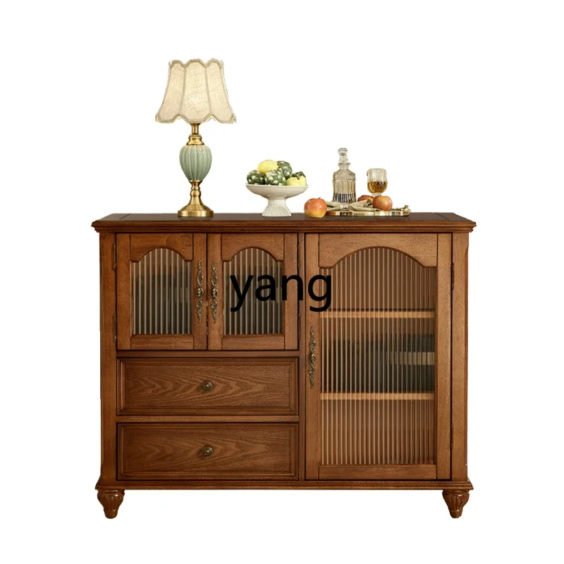 

LZR Solid Wood Dining Cabinet European Style Changhong Glass Door Wall-Mounted Wine Cabinet
