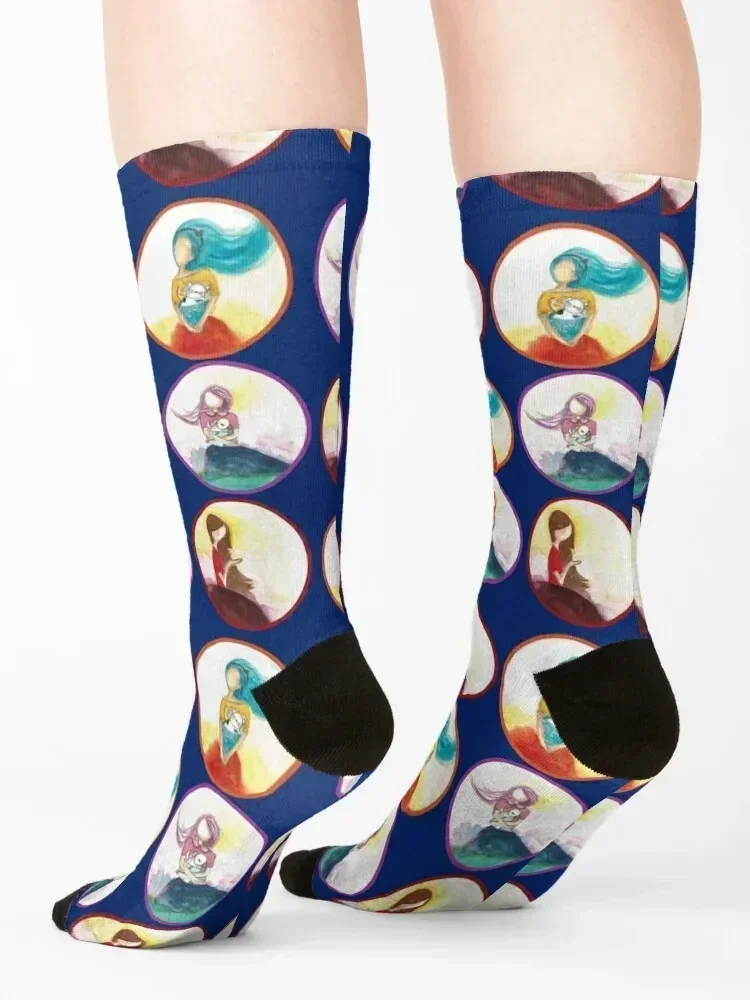 Happy Bubbles Socks colored Lots fashionable soccer anti-slip Socks Women's Men's