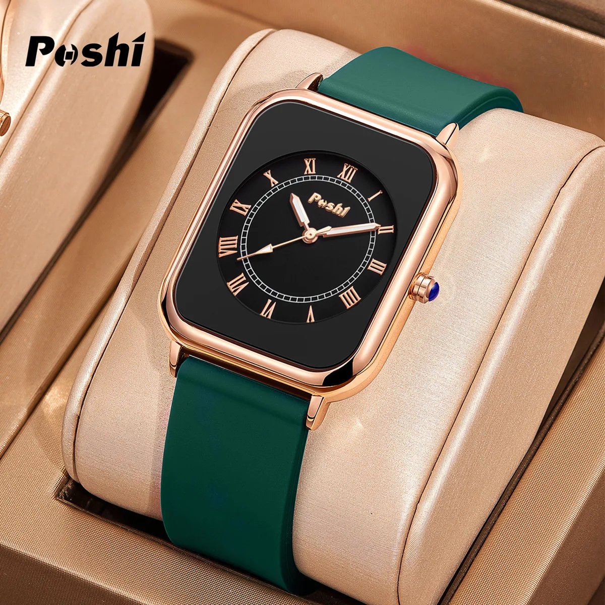 POSHI Original Quartz Wrist Watch for Women Simple Elegant Women\'s Watches Waterproof Silicone Strap Trend Fashion Style