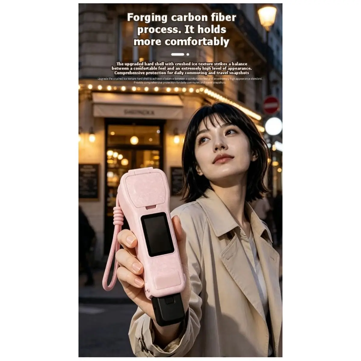 Flip Protective Case for Pocket 3 4 with Filter Storage Anti-Scratch Cover Hard Travel Carrying Case Blcak