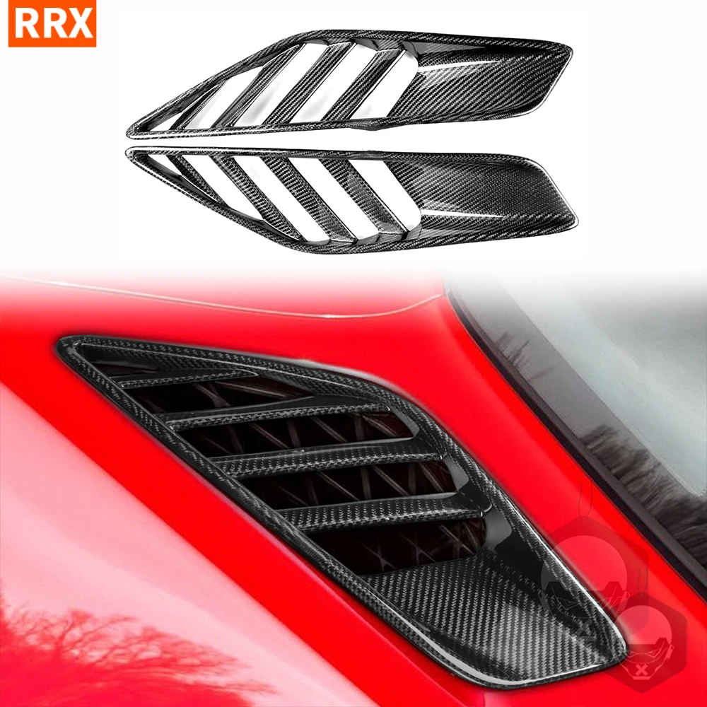 Rear Wheel Fender Air Intake Frame Cover Trim 2Pcs Wet Carbon Fiber For Chevrolet Corvette 2014-2019 Car Interior Refitted Part