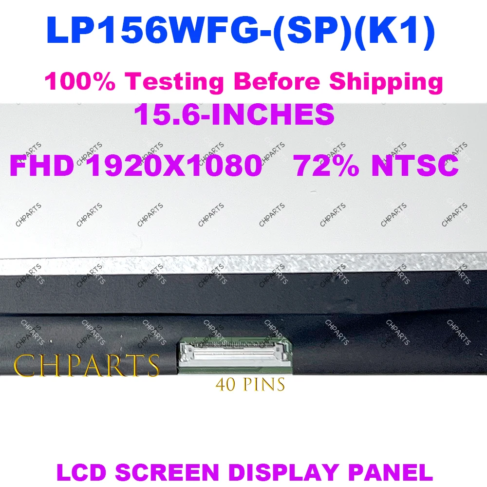 Painel de exibição de matriz de tela LCD para Dell Inspiron, G3, 15, 3590, P89F, IPS, 15,6 polegadas, LP156WFG, SPK1, 1920x1080, 144HZ