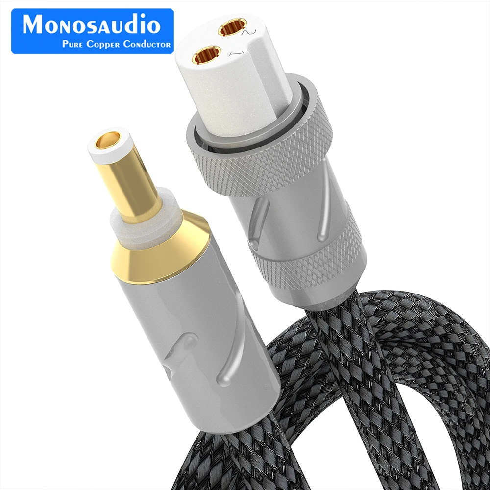 Monosaudio GX16-21 4N 99,998% czystego srebra GX16-2 do DC21 12VAC/DC wzmacniacz gramofonowy liniowy kabel wyjściowy zasilacza