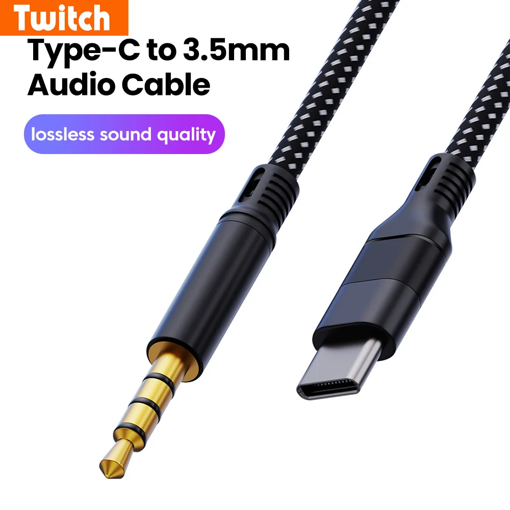 USB Type C To 3.5MM Jack Audio Cable USB C To 3.5MM AUX Car Audio Adapter For Type C Mobile Phone Speaker Microphone Kalaoke