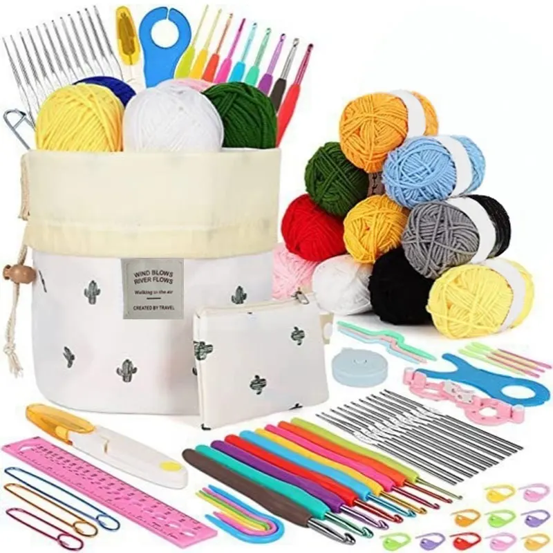 

Crochet Kit for Beginners, 62 PCS Crocheting Kit Beginner, Crochet Starter Set with Crochet Yarn for Adults