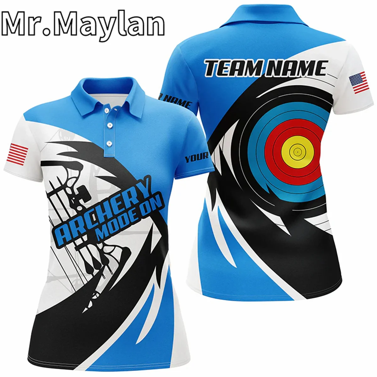 3D Personalized Grunge USA Flag Archery Shirts For Men Custom Patriotic 4Th Of July Archery Jerseys Gifts For Archery Lovers