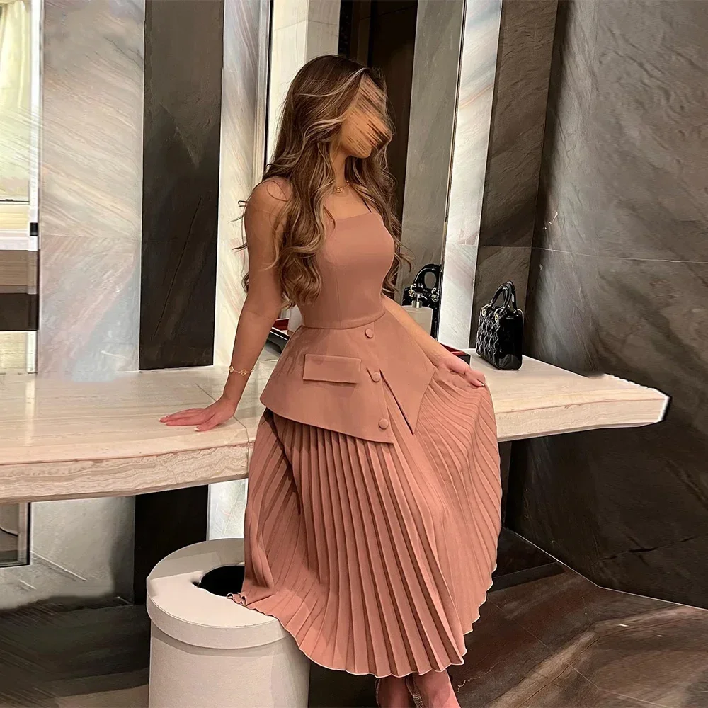 

Сексуальные современные платья для выпускного вечера в Саудовской Аравии по индивидуальному заказу с квадратным воротником и складками, короткие вечерние платья для женщин изменений dados